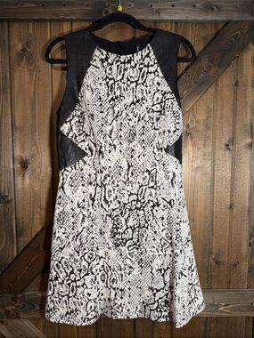 W118 by Walter Baker Black & White Snake-Print Mini Dress